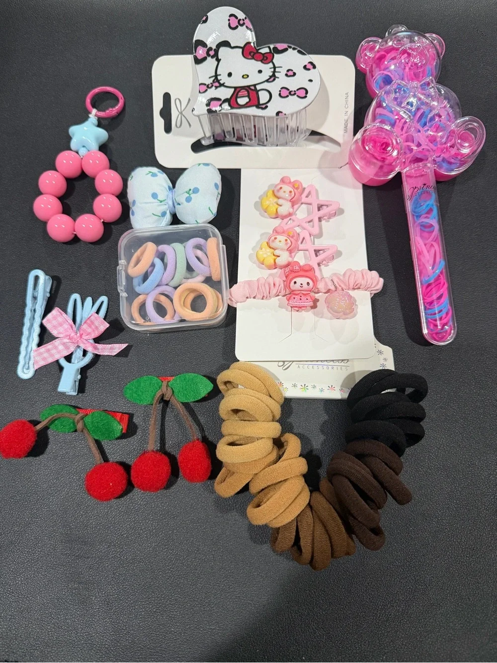 Hello Kitty Pink & Pastel Kids Hair Accessories Set
